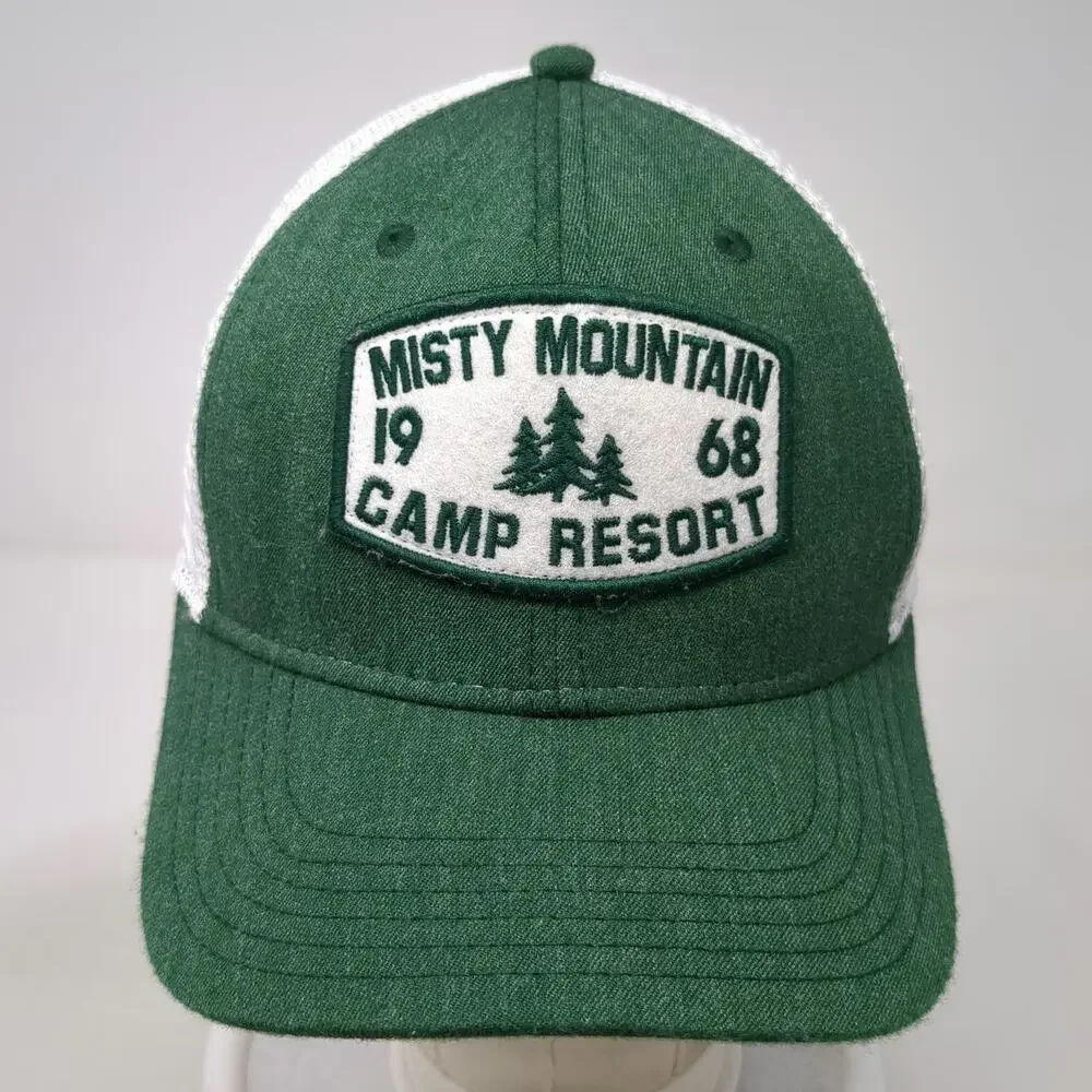 Legacy Trucker Hat Green White One Size Misty Mountain Camp Resort 1968 Trees